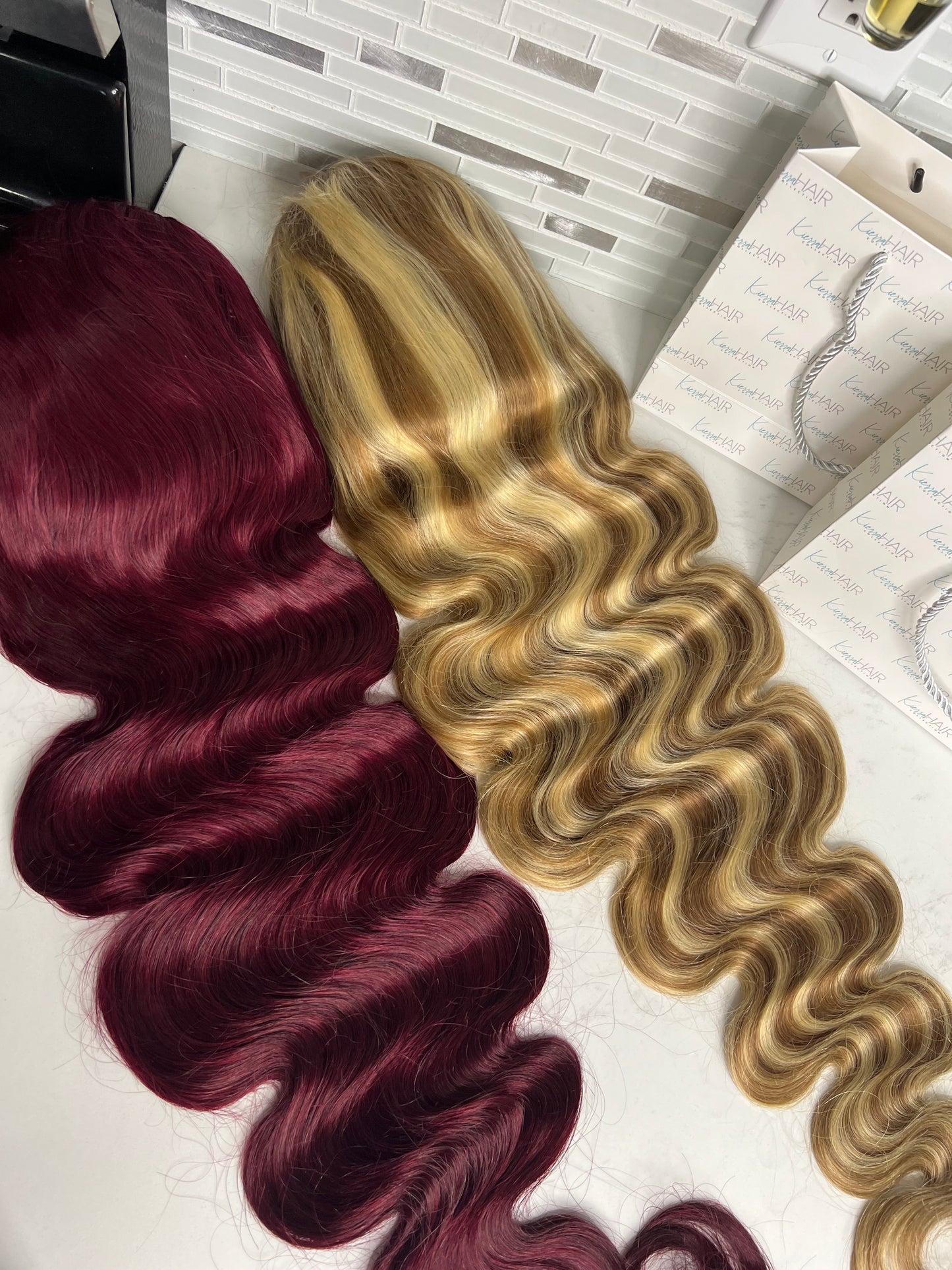 Burgundy/Red Transparent Lace Frontal Wig - ALL TEXTURES