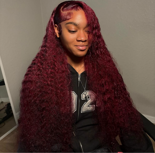 Burgundy & Red Transparent Lace Frontal Wig **ALL TEXTURES**