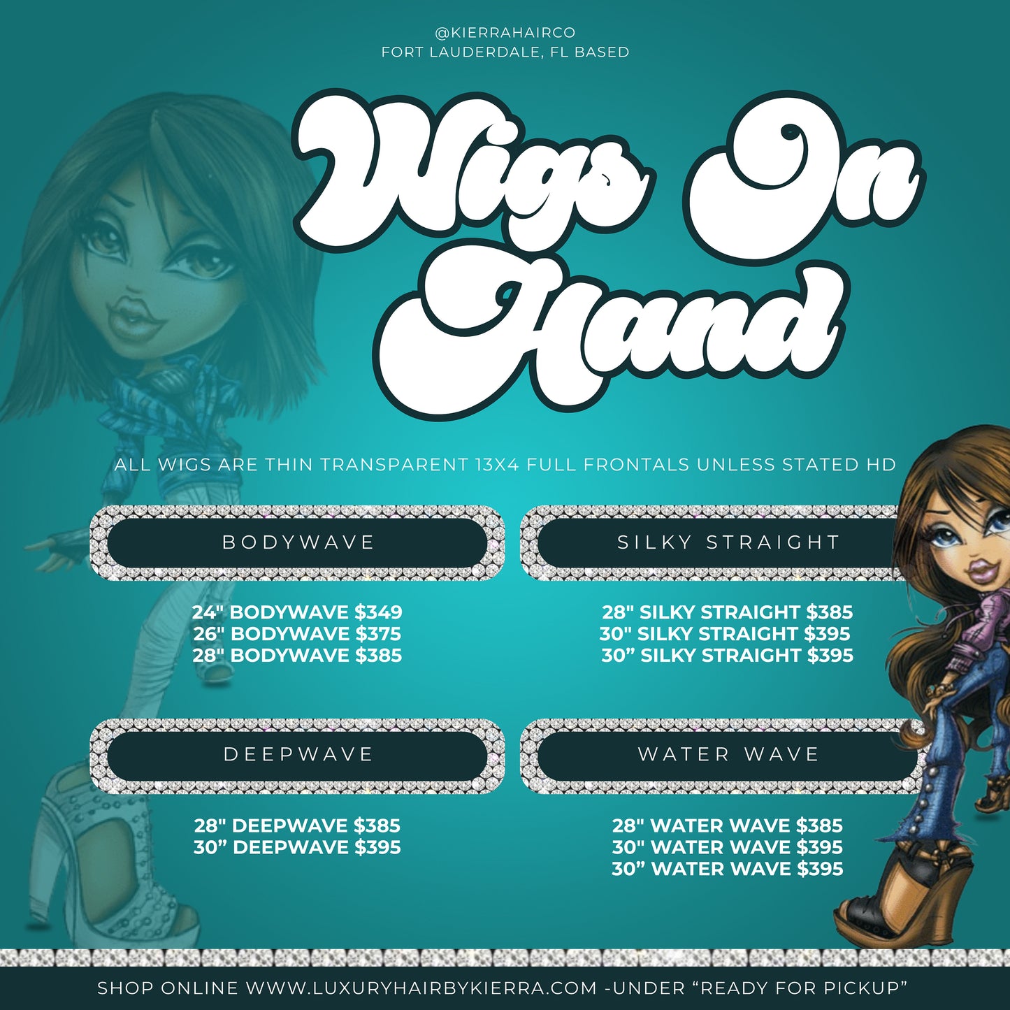 READY FOR PICKUP WIGS - DO NOT PAY ONLINE!!!