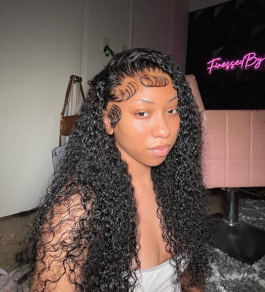 Deep Curly Transparent Lace Frontal Wig