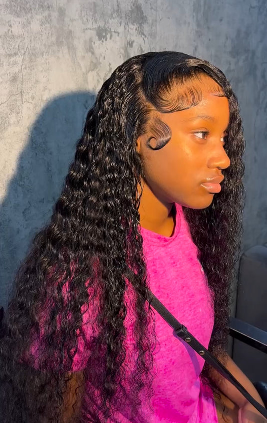 Water Wave Transparent Lace Frontal Wig